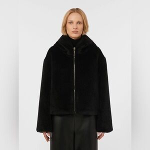 MaxMara reversible alpaca and wool padded jacket - black